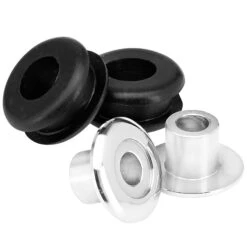 Set Of 2 Aluminum Tophats And Rubber Grommets