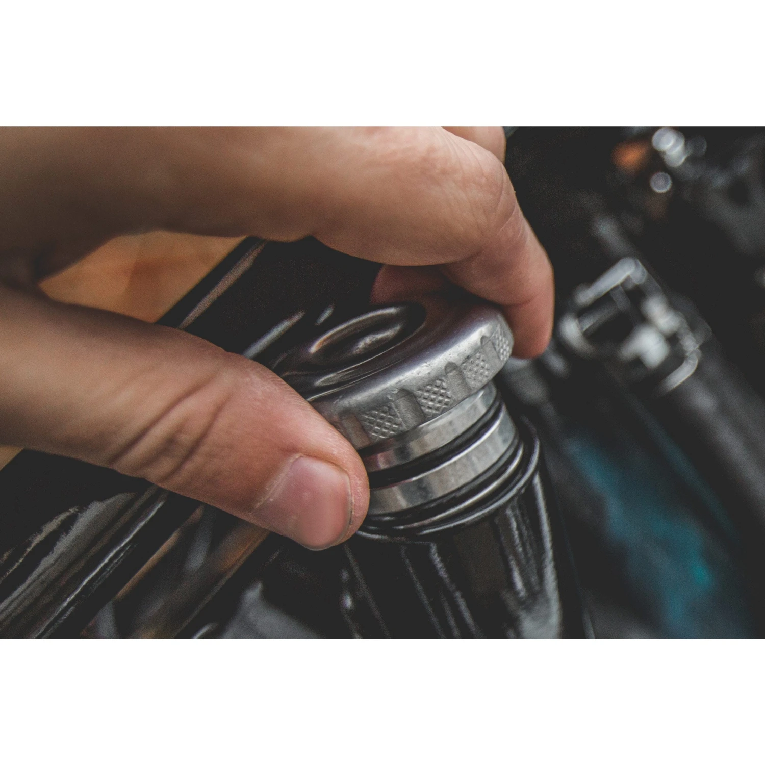 Cast Aluminum Knurled Oil Tank Plug - Semi Polished 3 Cast Aluminum Knurled Oil Tank Plug - Semi Polished - Image 3