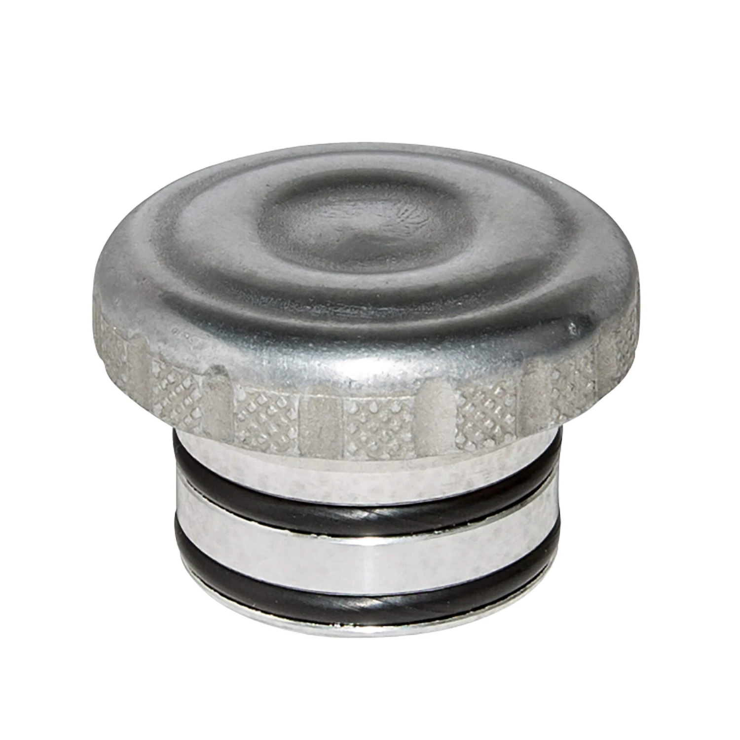 Cast Aluminum Knurled Oil Tank Plug - Semi Polished 1 Cast Aluminum Knurled Oil Tank Plug - Semi Polished