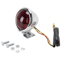 Bates Style Chrome LED Taillight -Motor Parts Hub 004200 Emgo BatesStyleChromeLEDTaillight 1