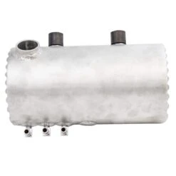 Aluminum Oil Tank With Finned Ends - Raw Finish - For Harley-Davidson Choppers -Motor Parts Hub 004446 choppahead aluminum oil tank finned ends sportster raw finish p3