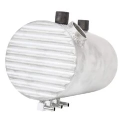 Aluminum Oil Tank With Finned Ends - Raw Finish - For Harley-Davidson Choppers -Motor Parts Hub 004446 choppahead aluminum oil tank finned ends sportster raw finish p4