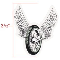Winged Wheel Sticker - Small 6 Winged Wheel Sticker - Small -Motor Parts Hub 005227 lowbrow customs winged wheel sticker specs