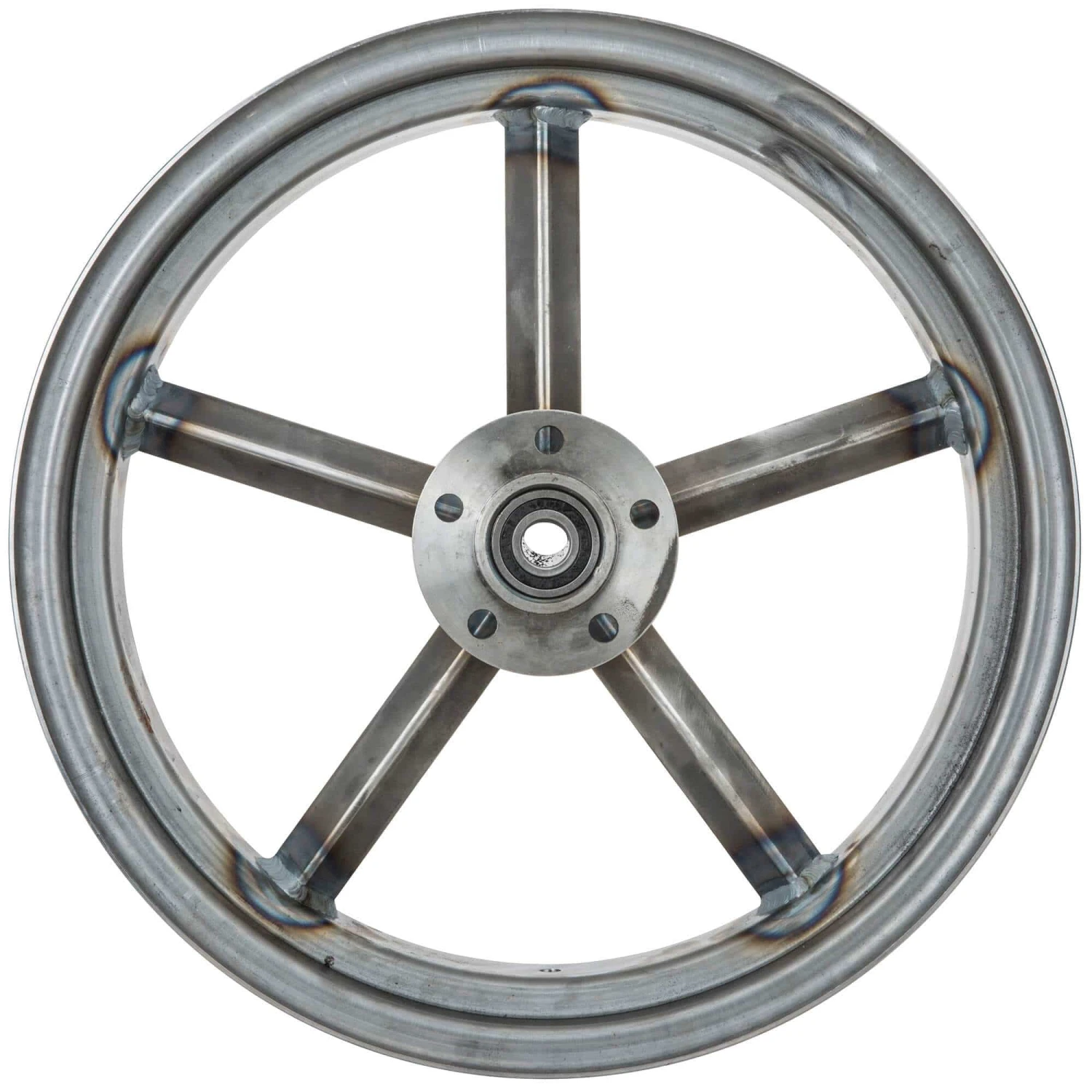 Square Spoke Invader 16 X 3.5 Dual Flange Rear Wheel - Raw Steel 1 Square Spoke Invader 16 X 3.5 Dual Flange Rear Wheel - Raw Steel