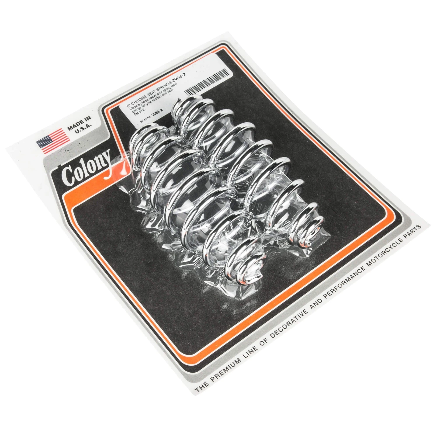#2984-2 5 Inch Heavy Duty Chrome Solo Seat Springs Made In USA 1 #2984-2 5 Inch Heavy Duty Chrome Solo Seat Springs Made In USA