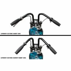 Rabbit Ears Handlebars - 1 Inch - Black -Motor Parts Hub 008776 lowbrow customs rabbit ears handlebars 1 inch black comparison