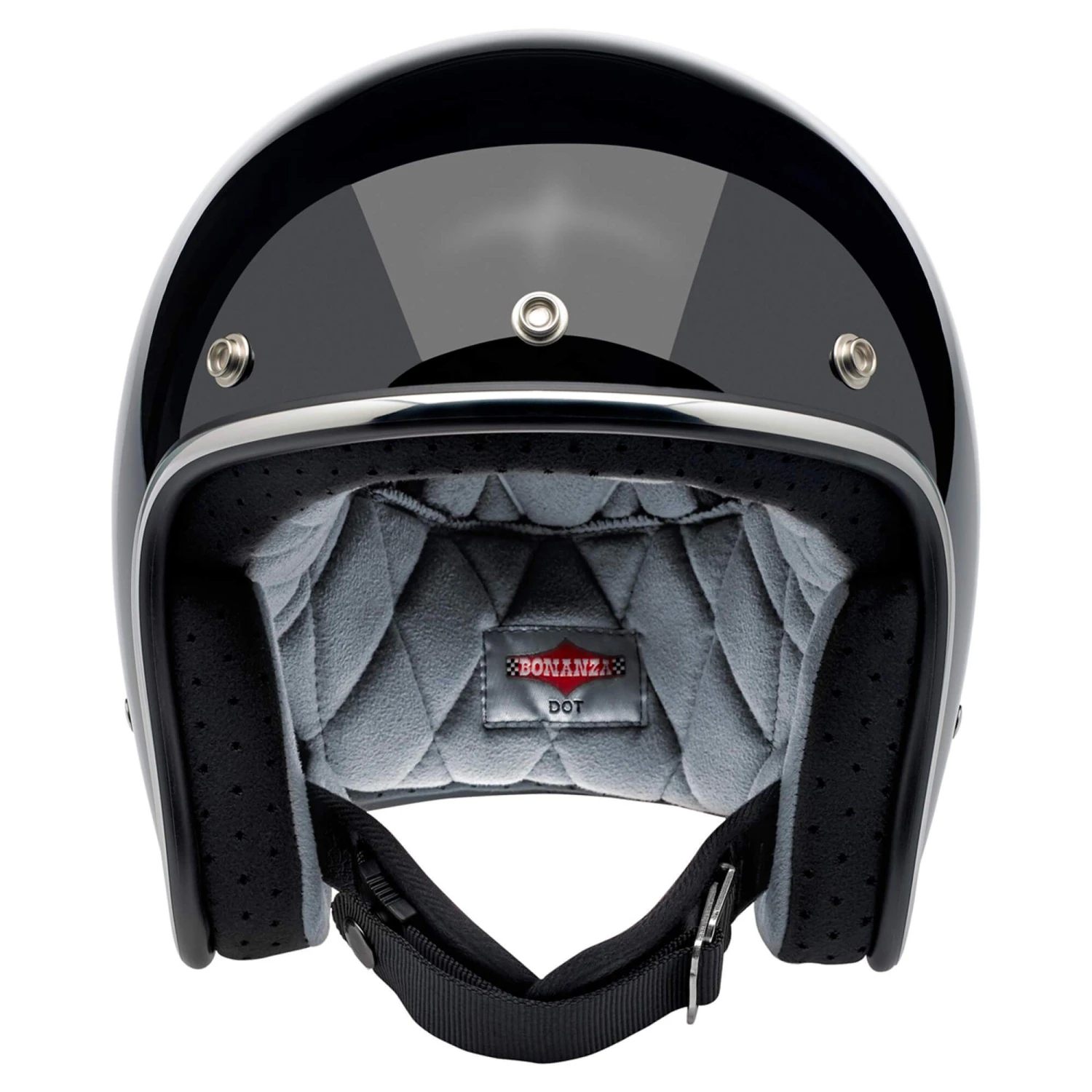 Bonanza Helmet DOT Approved Helmet - Gloss Black 2 Bonanza Helmet DOT Approved Helmet - Gloss Black - Image 2