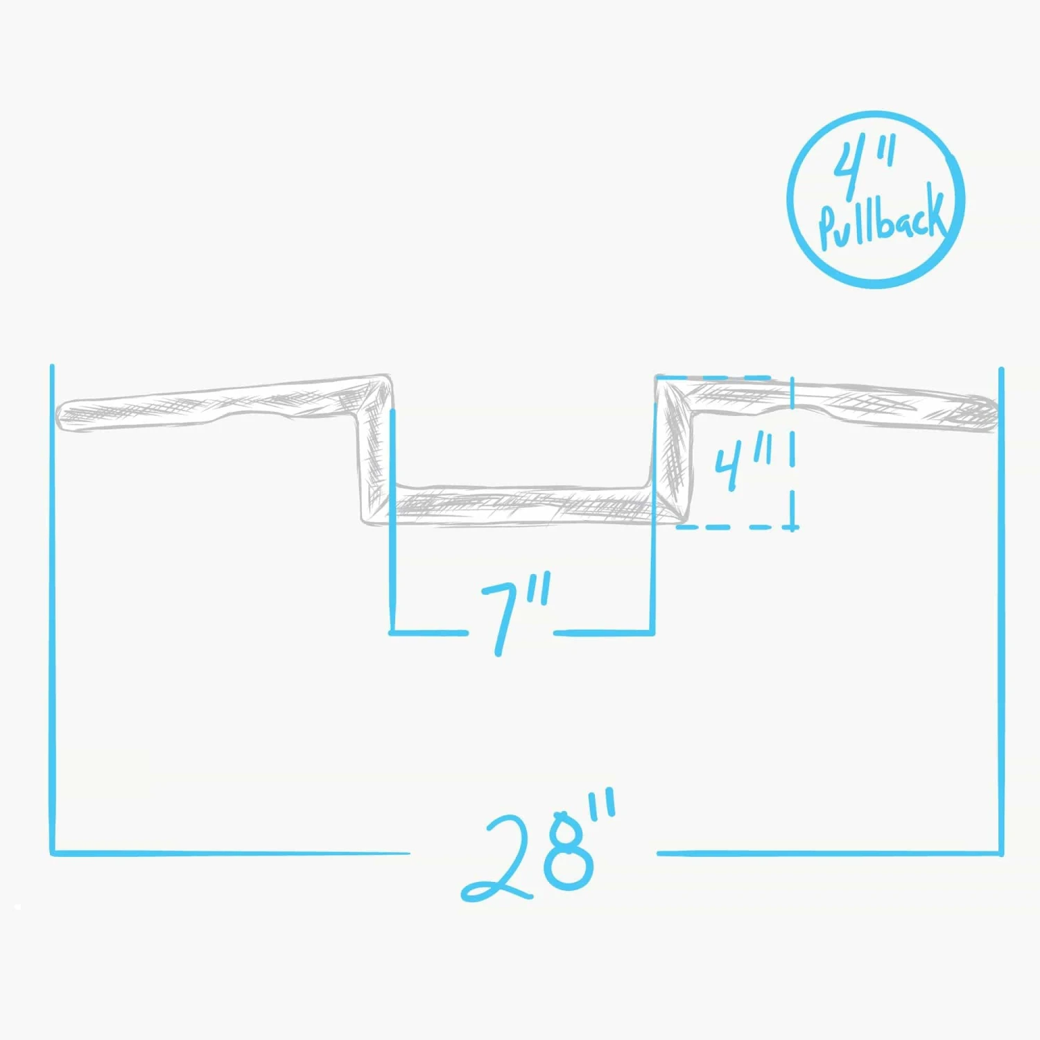 Z Bar Handlebars - 1 Inch - 4 Inch Rise - Black 3 Z Bar Handlebars - 1 Inch - 4 Inch Rise - Black - Image 3