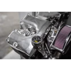 60 Psi Oil Pressure Gauge - Black Face -Motor Parts Hub 010004 lowbrow customs 60 psi oil pressure gauge black face web 1