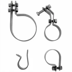 Exhaust Clamp 4 Piece Set 1947 - 1957 Harley-Davidson Panhead - Parkerized OEM # 47-57 CL HDW -Motor Parts Hub 010161 the gasbox exhaust clamp 4 piece set 47 57 harley davidson panhead parkerized with cp 1038 hardware oem 47 57 cl hdw web1