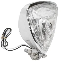 Aris Style Triangular Headlight - Chrome -Motor Parts Hub 010174 emgo aris style triangular headlight chrome 3