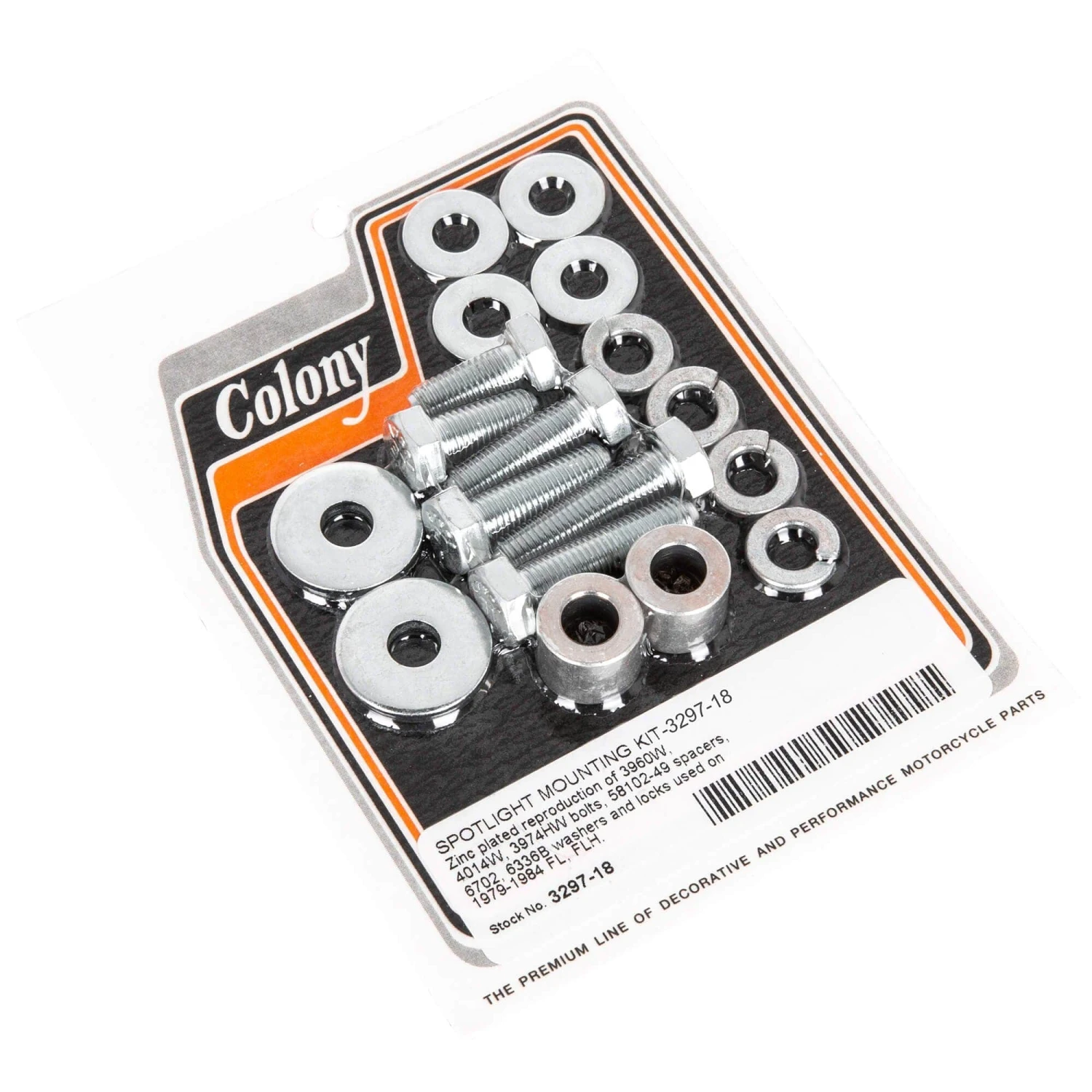#3297-18 Zinc Plated Spotlight Mounting Kit 1979 -1984 Harley-Davidson FL, FLH 1 #3297-18 Zinc Plated Spotlight Mounting Kit 1979 -1984 Harley-Davidson FL, FLH