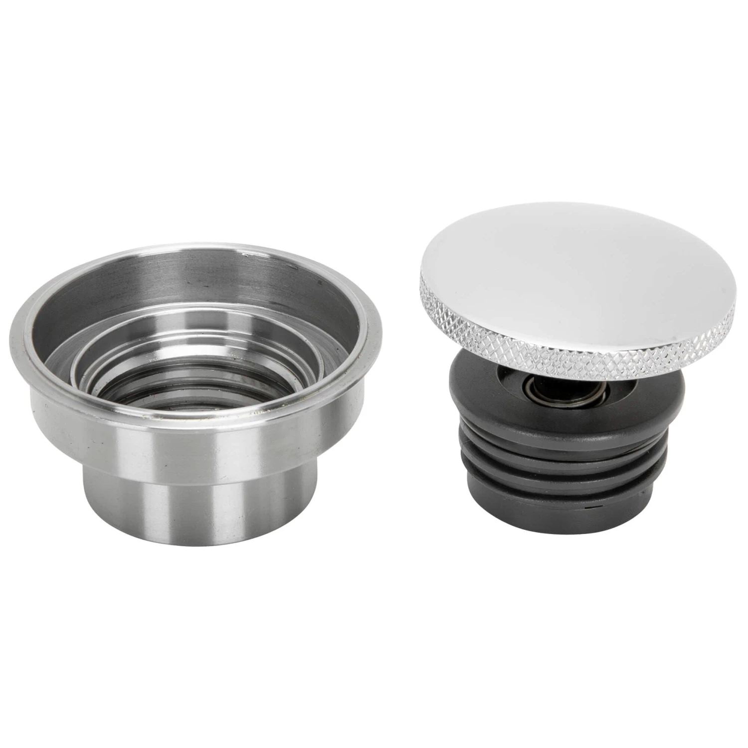 Custom Flush Mount Polished Stainless Steel Pop-Up Gas Cap And Weld In Bung 1 Custom Flush Mount Polished Stainless Steel Pop-Up Gas Cap And Weld In Bung
