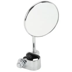 Round Motorcycle Mirror - Clamp On - Chrome