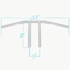T-Bars Handlebars - 10 Inch Rise - 1 Inch - Chrome -Motor Parts Hub 010524 010525 Lowbrow Customs T Bars 10in Handlebars 1in Specs