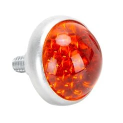 Glass License Plate Round Reflector - Burnt Orange