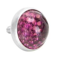 Glass License Plate Round Reflector - Purple