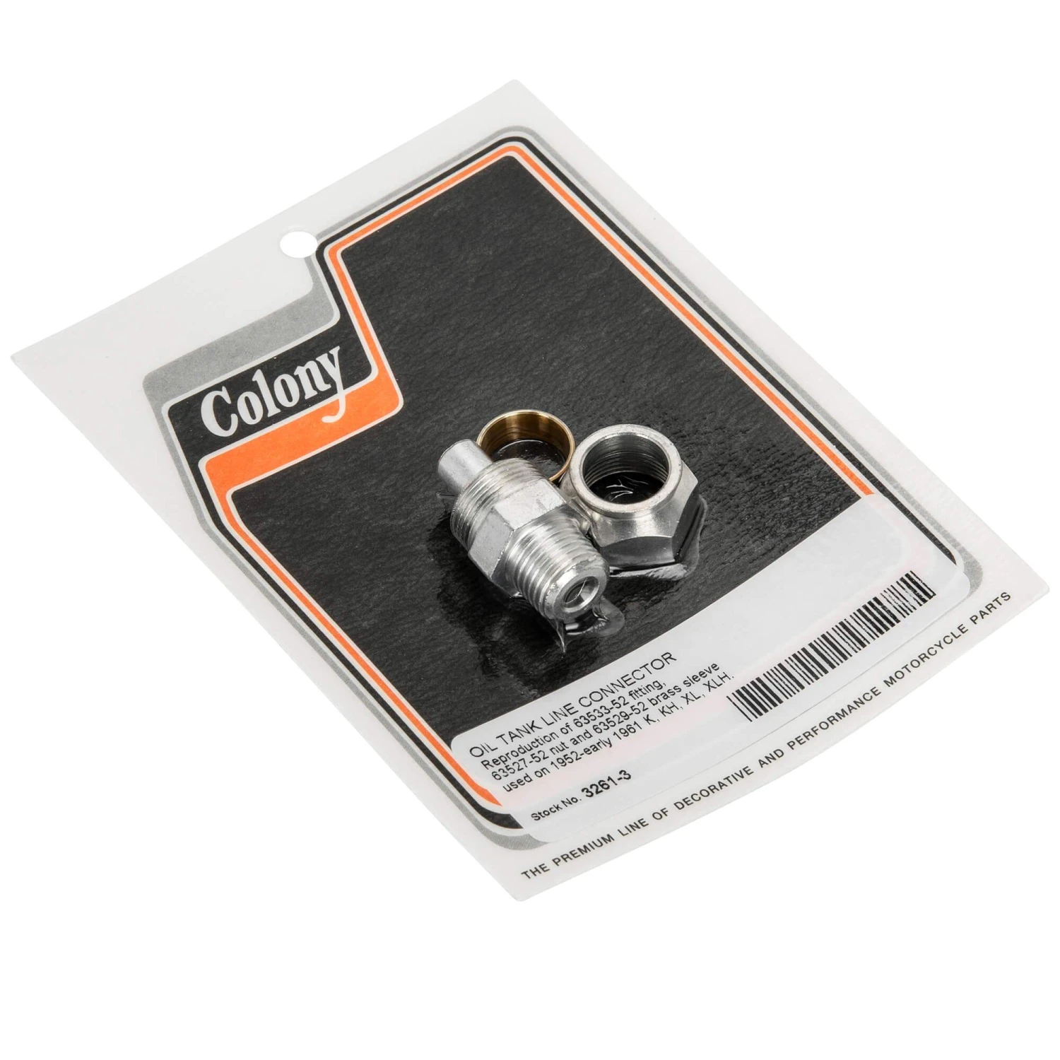 #3261-3 Oil Tank Line Connector Fitting 1952-early 1961 Harley-Davidson K KH XL XLH 1 #3261-3 Oil Tank Line Connector Fitting 1952-early 1961 Harley-Davidson K KH XL XLH