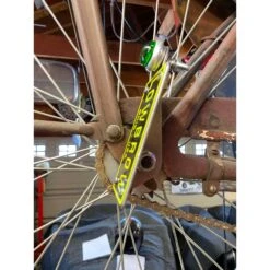 LOWBROW Stamped Aluminum Bicycle License Plate -Motor Parts Hub 011133 011706 LOWBROW Stamped Aluminum Bicycle License Plate Installed 2