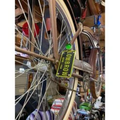 LOWBROW Stamped Aluminum Bicycle License Plate -Motor Parts Hub 011133 011706 LOWBROW Stamped Aluminum Bicycle License Plate Installed 4