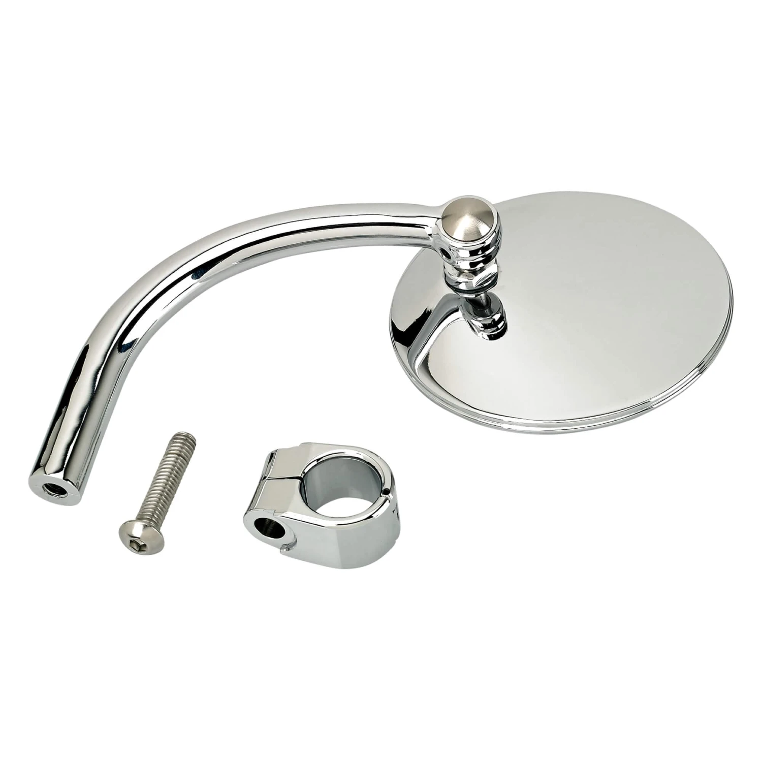 Utility Mirror Round CE Clamp-on Mount - 7/8 Inch Handlebars - Chrome 2 Utility Mirror Round CE Clamp-on Mount - 7/8 Inch Handlebars - Chrome - Image 2