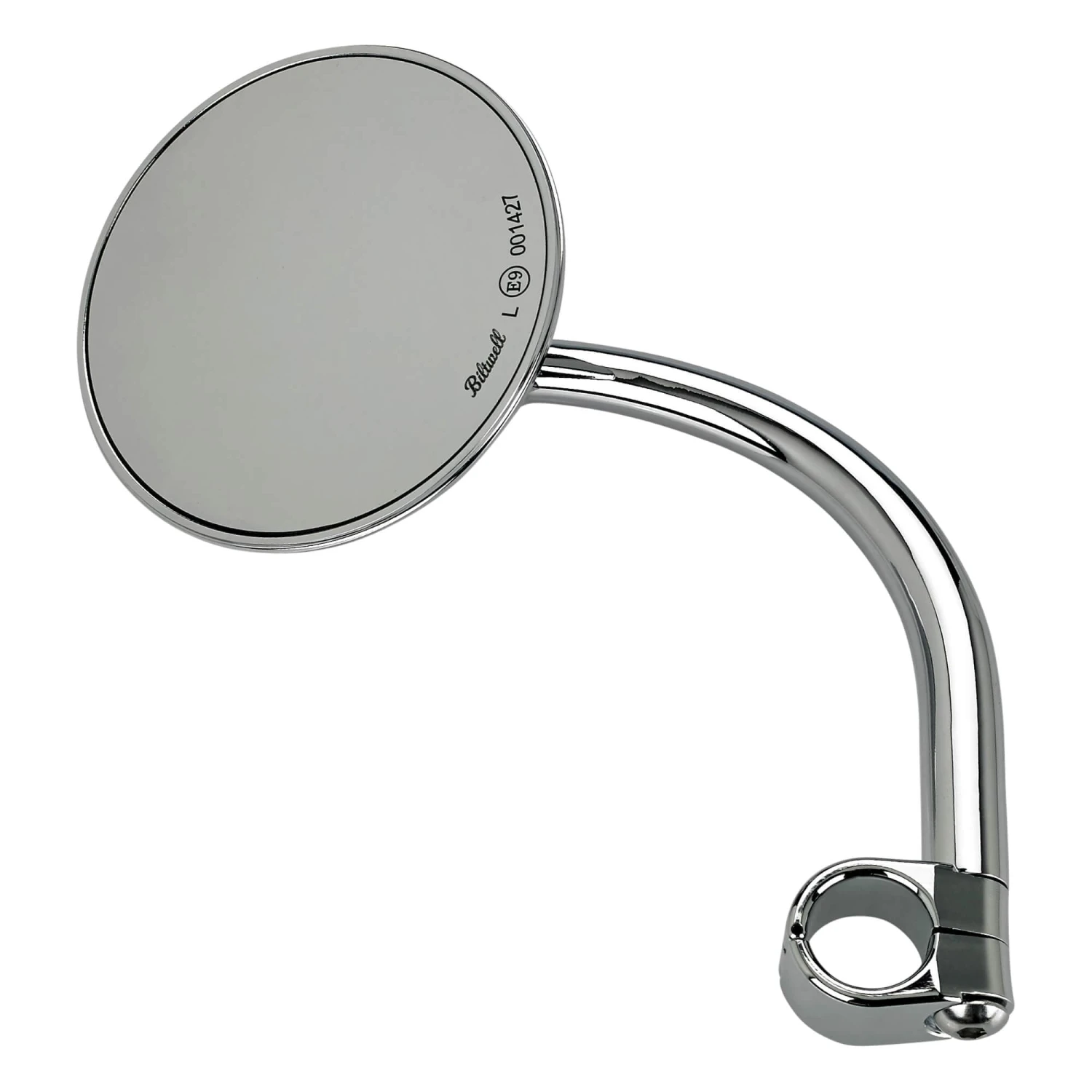 Utility Mirror Round CE Clamp-on Mount - 7/8 Inch Handlebars - Chrome 1 Utility Mirror Round CE Clamp-on Mount - 7/8 Inch Handlebars - Chrome