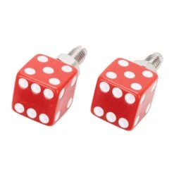 Dice License Plate Bolts - Red