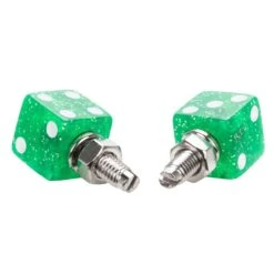 Glitter Dice License Plate Bolts - Green -Motor Parts Hub 012370 Mooneyes Glitter Dice License Plate Bolts Green 2