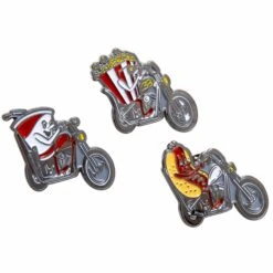 Ride-In Movie Lapel Pin Set -Motor Parts Hub 012810 Lowbrow Customs Ride InMovieLapelPinSet 2419