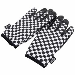 Black & White Checkers Mesh Top Gloves -Motor Parts Hub 012947 Axel Co Black WhiteCheckersMeshTopGloves 3
