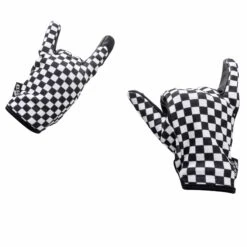 Black & White Checkers Mesh Top Gloves -Motor Parts Hub 012947 Axel Co Black WhiteCheckersMeshTopGloves 5