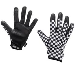 Black & White Checkers Mesh Top Gloves -Motor Parts Hub 012947 Axel Co Black WhiteCheckersMeshTopGloves 6