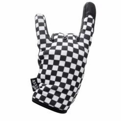 Black & White Checkers Mesh Top Gloves -Motor Parts Hub 012947 Axel Co Black WhiteCheckersMeshTopGloves 7