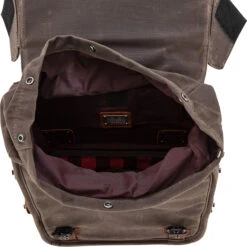 Throw-Over Waxed Cotton Saddleback - Brown -Motor Parts Hub 013360 Burly Brand Throw Over Waxed Cotton Saddleback Brown 3