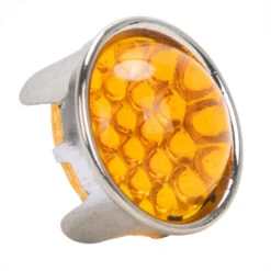 Smooth Cut Glass Dot - Amber