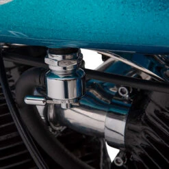 22MM Power-Flo Petcock - Round Body - Chrome - Forward -Motor Parts Hub 013557 Pingel 22 MM Power Flo Petcock Round Body Chrome Forward 1