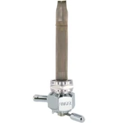 22MM Power-Flo Petcock - Hex Body - Chrome - Forward