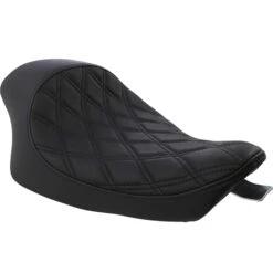 3/4 Low Solo Seat - Double Diamond - Black - Fits 2004-Up Harley-Davidson Sportsters