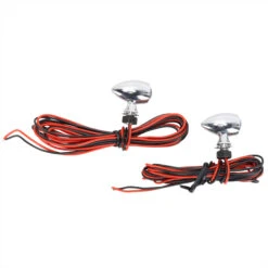 Micro Bullet Turn Signals - Chrome - Red