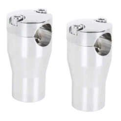 3 Inch Chrome Tapered Handlebar Riser Set - Through Bolt Design -Motor Parts Hub 013942 V Twin MFG 3inchChromeTaperedHandlebarRiserSet ThroughBoltDesign 4