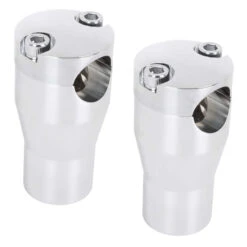 3 Inch Chrome Tapered Handlebar Riser Set - Through Bolt Design