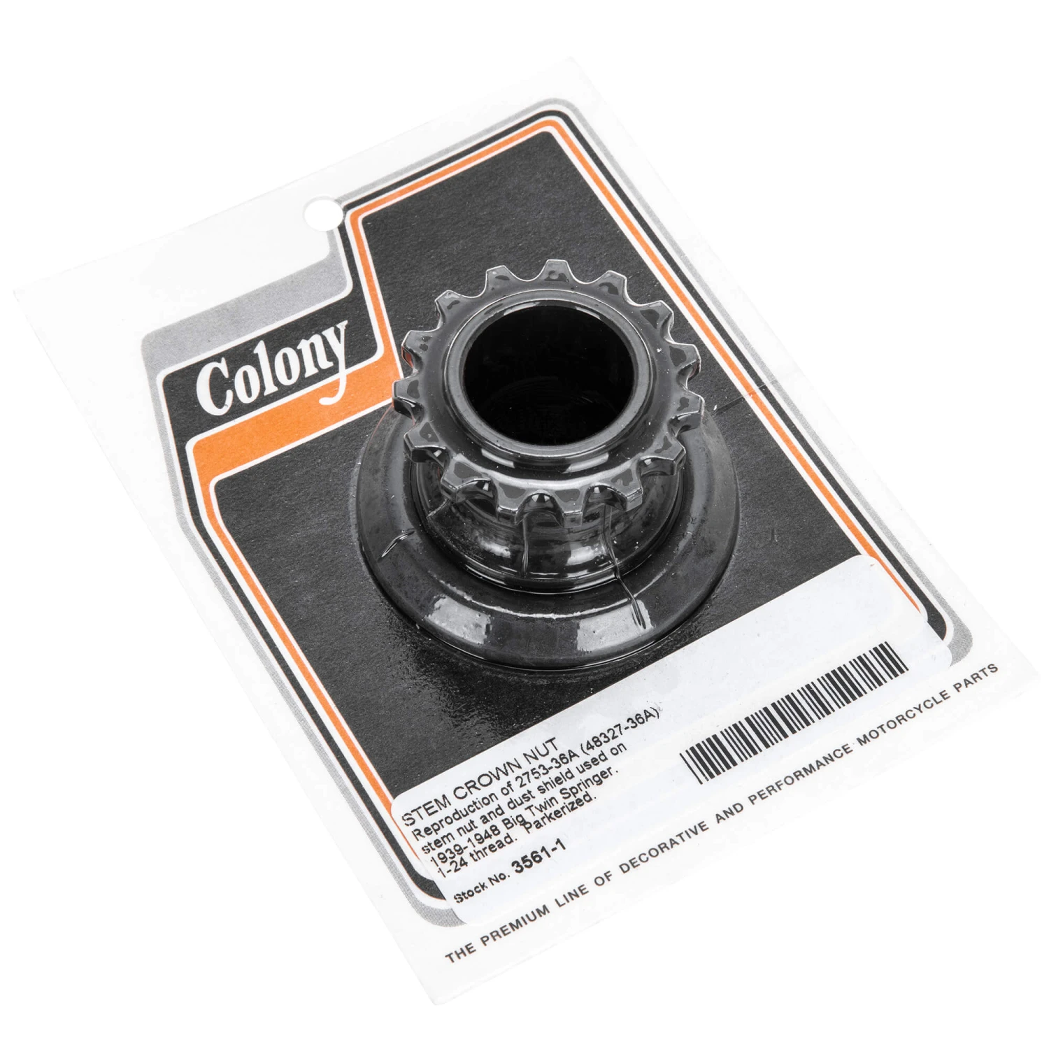 #3561-1 Stem Crown Nut 1939-1948 Harley-Davidson Big Twin Springer 1 #3561-1 Stem Crown Nut 1939-1948 Harley-Davidson Big Twin Springer
