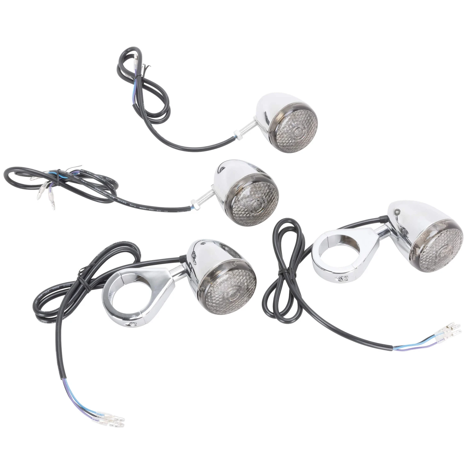 LED Turn Signal Kit For 41mm Forks - Smoked Lens - Chrome 2 LED Turn Signal Kit For 41mm Forks - Smoked Lens - Chrome - Image 2