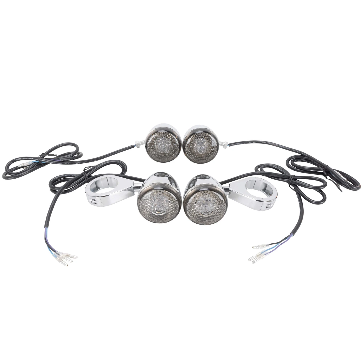 LED Turn Signal Kit For 41mm Forks - Smoked Lens - Chrome 3 LED Turn Signal Kit For 41mm Forks - Smoked Lens - Chrome - Image 3