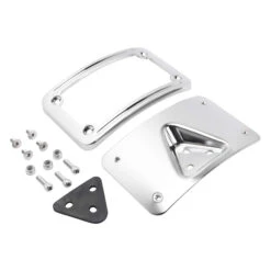 2 Piece Curved License Plate Bracket - Chrome -Motor Parts Hub 014256 Cycle Standard 2PieceCurvedLicensePlateBracket Chrome 2