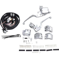 Brake/Mechanical Clutch Controls Kit With Switches - Chrome - Single Disc 1996-11 Harley-Davidson FXD/FXDWG 96-03 XL 96-07 FLHR 96-10 FXST/FLST