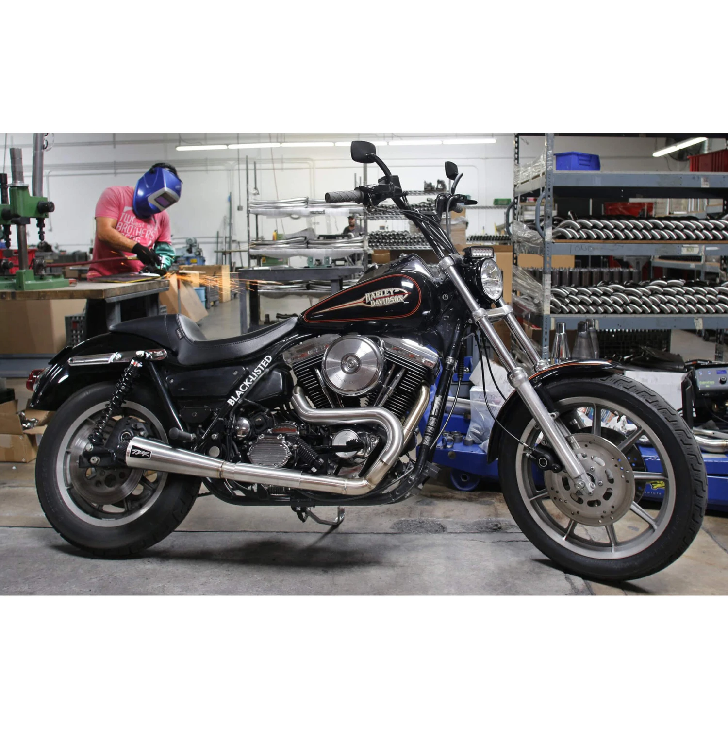 Comp-S 2 Into 1 Exhaust System - Brushed - 1987-1999 Harley-Davidson FXR 2 Comp-S 2 Into 1 Exhaust System - Brushed - 1987-1999 Harley-Davidson FXR - Image 2