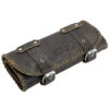 Braided Black Leather Tool Roll