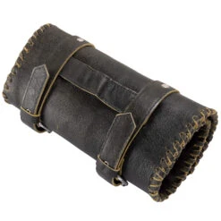 Braided Black Leather Tool Roll 8 Braided Black Leather Tool Roll -Motor Parts Hub 015060 AxelCo BraidedBlackLeatherToolRoll 3