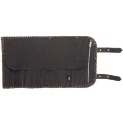 Braided Black Leather Tool Roll 9 Braided Black Leather Tool Roll -Motor Parts Hub 015060 AxelCo BraidedBlackLeatherToolRoll 4